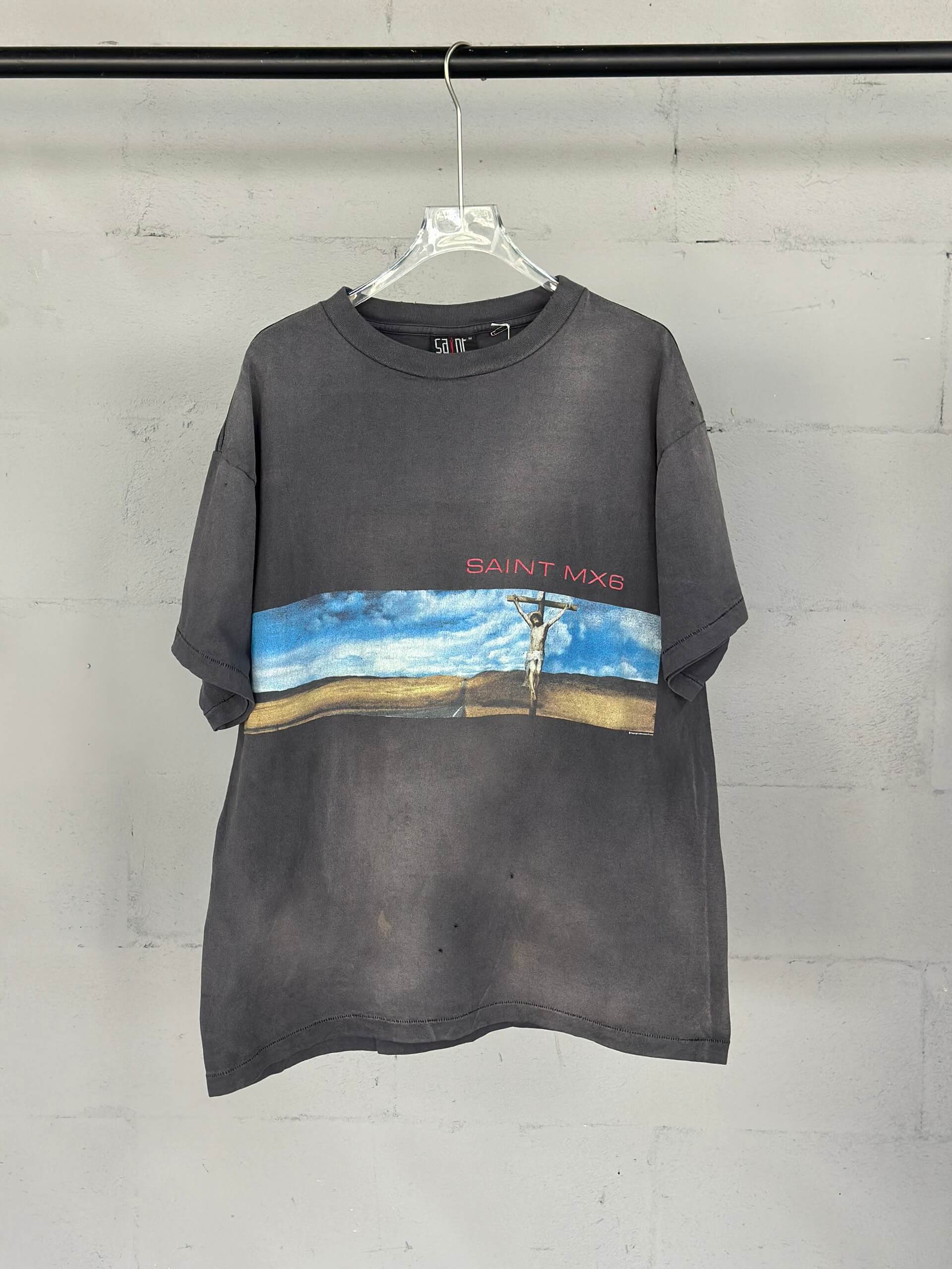 23SS CALIFORNIA SAINT michael mx6 view jesus BLEACHED COTTON T